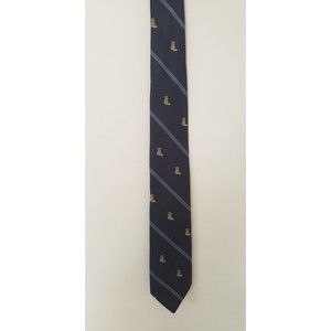 Elegant Navy Blue Tie with Gold Accents